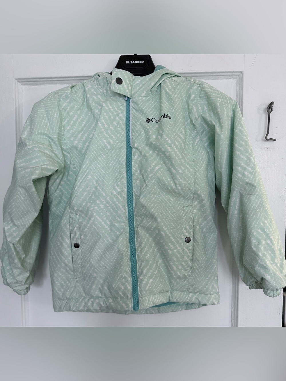 Columbia Light Mint Green Hooded Kids' Raincoat
